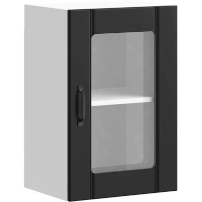 vidaXL Küchen-Wandsschrank mit Glastür Lucca Schwarz - Küchen-Wandregal vidaXL Küchen-Wandsschrank mit Glastür Lucca Schwarz - Küchen-Wandregal