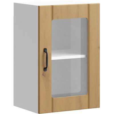 vidaXL Wandkast met Glazen Deur Lucca Artisan Oak - Wall Cabinet vidaXL Wandkast met Glazen Deur Lucca Artisan Oak - Wall Cabinet