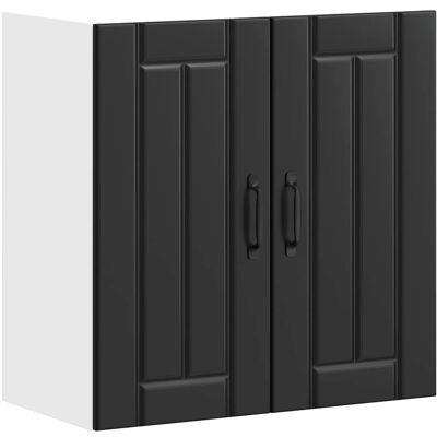 vidaXL Black Engineered Wood Wall Kitchen Cabinet - Kitchen Storage vidaXL Black Engineered Wood Wall Kitchen Cabinet - Kitchen Storage