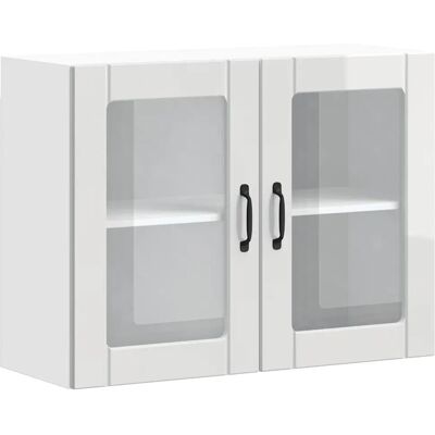 vidaXL Wall Cabinet with Glass Door Lucca - White Gloss Kitchen Storage vidaXL Wall Cabinet with Glass Door Lucca - White Gloss Kitchen Storage
