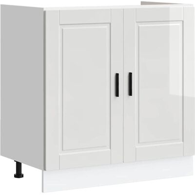 vidaXL Wit Hoogglans Porto Spoelonderkast 80x46x81,5 cm vidaXL Wit Hoogglans Porto Spoelonderkast 80x46x81,5 cm