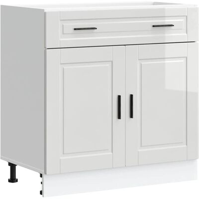 vidaXL Küchenunterschrank Porto - Hochglanz-Weiß - Küchenunterschrank vidaXL Küchenunterschrank Porto - Hochglanz-Weiß - Küchenunterschrank