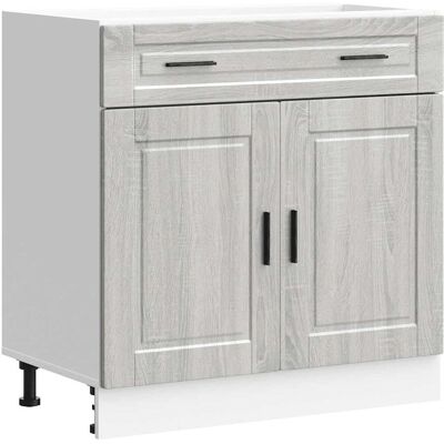 VidaXL Kitchen Base Cabinet Porto Grey Sonoma Engineered Wood - Kitchen Cabinet VidaXL Kitchen Base Cabinet Porto Grey Sonoma Engineered Wood - Kitchen Cabinet