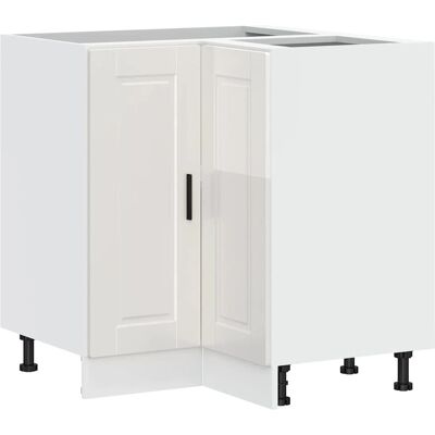 Armoire d'angle de cuisine vidaXL blanc brillant - Gain de place & Durable - Publicité Armoire d'angle de cuisine vidaXL blanc brillant - Gain de place & Durable - Publicité