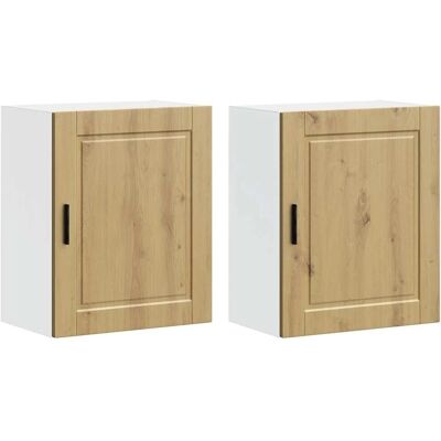 vidaXL Porto Oak Wall Cabinets - 2 pcs Kitchen Storage vidaXL Porto Oak Wall Cabinets - 2 pcs Kitchen Storage