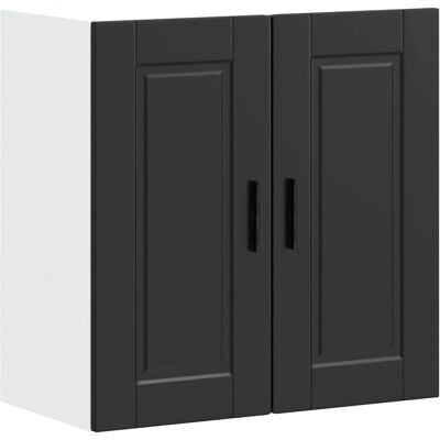 vidaXL Küchen-Hängeschrank Porto Schwarz Holzwerkstoff - Wandregal vidaXL Küchen-Hängeschrank Porto Schwarz Holzwerkstoff - Wandregal