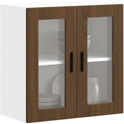 vidaXL Küchen-Wandschrank mit Glastür Porto Braun Eiche - Wandschrank vidaXL Küchen-Wandschrank mit Glastür Porto Braun Eiche - Wandschrank