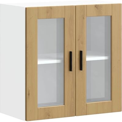 vidaXL Wandkast met Glazen Deur Porto Artisan Eiken vidaXL Wandkast met Glazen Deur Porto Artisan Eiken