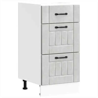 VidaXL Lucca Grey Cement Kitchen Base Cabinet VidaXL Lucca Grey Cement Kitchen Base Cabinet