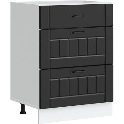 vidaXL Küchen-Unterschrank Lucca Schwarz Holzwerkstoff vidaXL Küchen-Unterschrank Lucca Schwarz Holzwerkstoff