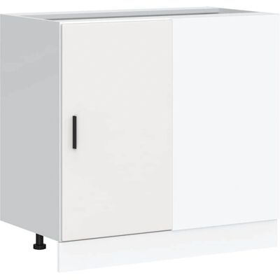 vidaXL Meuble sous-évier en bois blanc - Rangement cuisine vidaXL Meuble sous-évier en bois blanc - Rangement cuisine