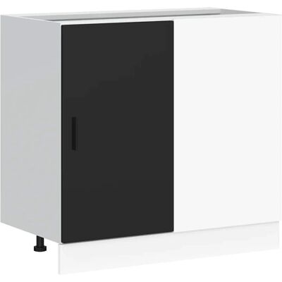 vidaXL Waschbeckenunterschrank Schwarz Holzwerkstoff - Waschbeckenunterschrank vidaXL Waschbeckenunterschrank Schwarz Holzwerkstoff - Waschbeckenunterschrank