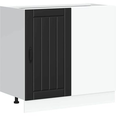 vidaXL Køkkenskabspanel - Sort træ, Justerbare fødder, 86x46x81.5cm - Køkkenskab vidaXL Køkkenskabspanel - Sort træ, Justerbare fødder, 86x46x81.5cm - Køkkenskab