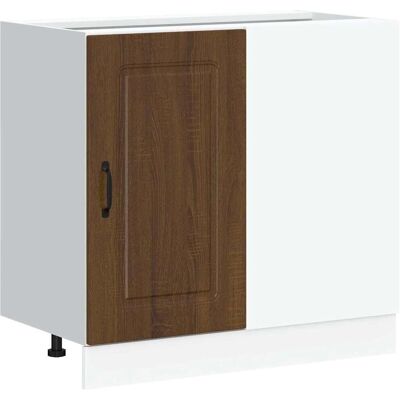vidaXL Kalmar Bruin Eikenhouten Keukenbasis Kast - Keukenbasis Kast vidaXL Kalmar Bruin Eikenhouten Keukenbasis Kast - Keukenbasis Kast