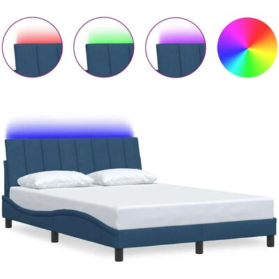 VidaXL Blaue Bettgestell - Robuste Unterstützung mit LED-Lichtern VidaXL Blaue Bettgestell - Robuste Unterstützung mit LED-Lichtern