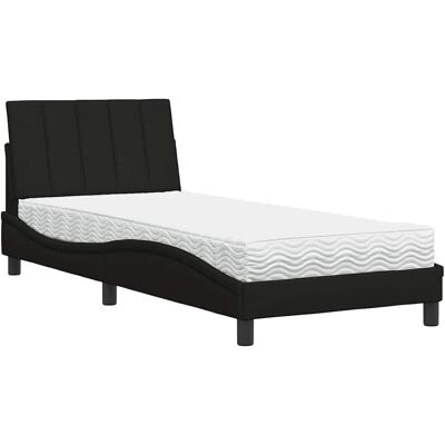 vidaXL Bett mit Matratze Schwarz 80x200 cm vidaXL Bett mit Matratze Schwarz 80x200 cm
