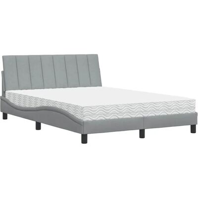 vidaXL Bett - Hellgrau - Kein Boxspring - Komfortabel & Stabil vidaXL Bett - Hellgrau - Kein Boxspring - Komfortabel & Stabil