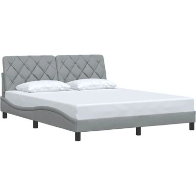 vidaXL Bettgestell - Hellgrau 160x200 cm Stoff - supportiv & modern vidaXL Bettgestell - Hellgrau 160x200 cm Stoff - supportiv & modern