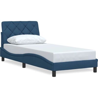 VidaXL Bettgestell - Blaues Stoff - Modernes Design VidaXL Bettgestell - Blaues Stoff - Modernes Design