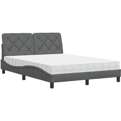 vidaXL Bett mit Matratze - Dunkelgrau, 120x200 cm - Bett vidaXL Bett mit Matratze - Dunkelgrau, 120x200 cm - Bett