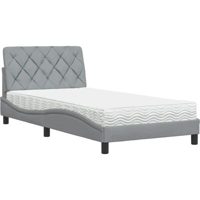 vidaXL Bett mit Matratze Hellgrau 140x190 cm - Komfort & Stabilität vidaXL Bett mit Matratze Hellgrau 140x190 cm - Komfort & Stabilität