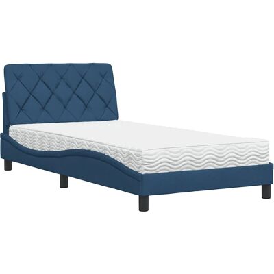 vidaXL Bett - Blau Polyester 200x200cm - Bed vidaXL Bett - Blau Polyester 200x200cm - Bed