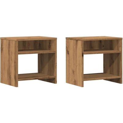 vidaXL Eiken Nachtkastjes - 2 stuks - Nachtkastje - Opbergruimte - Modern vidaXL Eiken Nachtkastjes - 2 stuks - Nachtkastje - Opbergruimte - Modern