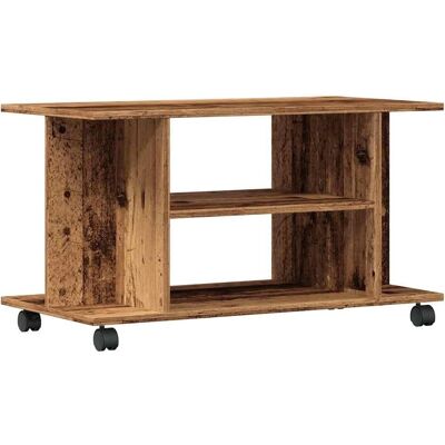 vidaXL TV-Regal mit Rollen - Altholz-Optik, 80x40x45cm vidaXL TV-Regal mit Rollen - Altholz-Optik, 80x40x45cm
