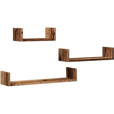 vidaXL Wandregal 3 Stk. - Altholz Optik - 60 x 15 x 10 cm vidaXL Wandregal 3 Stk. - Altholz Optik - 60 x 15 x 10 cm