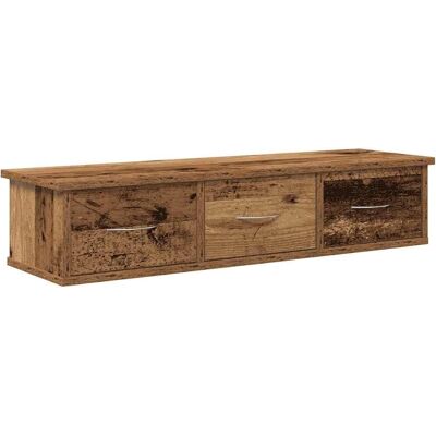 vidaXL Wandmontierter Wandschrank aus Altholz - Wandregal & Schubladen vidaXL Wandmontierter Wandschrank aus Altholz - Wandregal & Schubladen