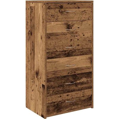 vidaXL Skab med 6 skuffer - Gammelt træ - 50x34x96 cm - Stue møbler vidaXL Skab med 6 skuffer - Gammelt træ - 50x34x96 cm - Stue møbler