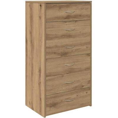 vidaXL Artisan Oak Sideboard - 6 Drawers - 50x34x96 cm vidaXL Artisan Oak Sideboard - 6 Drawers - 50x34x96 cm