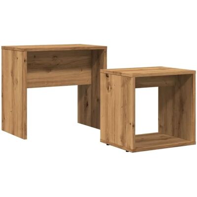 vidaXL Artisan Eichen-Couchtisch - Stapelbares modernes Wohnzimmermöbel vidaXL Artisan Eichen-Couchtisch - Stapelbares modernes Wohnzimmermöbel