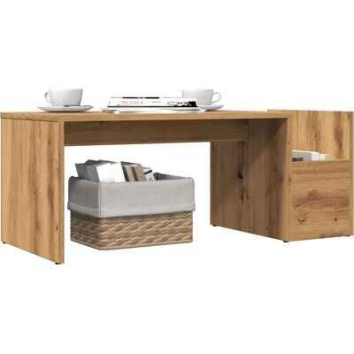 vidaXL Eichen Couchtisch - 90x45x35 cm - Holzwerkstoff, Stabil vidaXL Eichen Couchtisch - 90x45x35 cm - Holzwerkstoff, Stabil