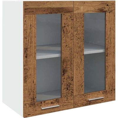 vidaXL Küchen-Wandschrank mit Glas Tür - Rustik Old Wood vidaXL Küchen-Wandschrank mit Glas Tür - Rustik Old Wood