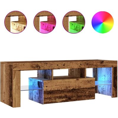vidaXL TV-Schrank aus altem Holz mit LED-Lichtern - TV-Möbel vidaXL TV-Schrank aus altem Holz mit LED-Lichtern - TV-Möbel