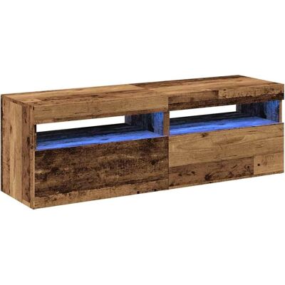 vidaXL TV-Schrank mit LED-Leuchten - 2 Stk. Altholz vidaXL TV-Schrank mit LED-Leuchten - 2 Stk. Altholz