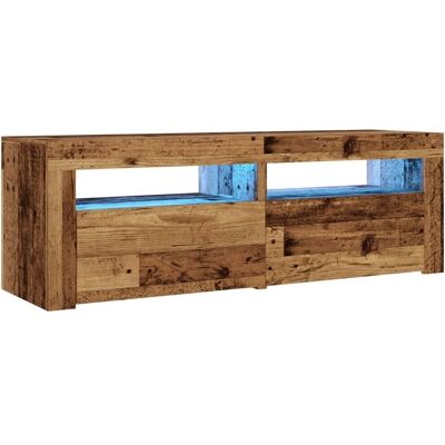 vidaXL Old Wood TV Cabinet with LED Lights - Entertainment Center Furniture vidaXL Old Wood TV Cabinet with LED Lights - Entertainment Center Furniture