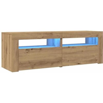 vidaXL TV-Schrank mit LED-Beleuchtung Artisan Eiche - 120x35x40 cm - Holzwerkstoff vidaXL TV-Schrank mit LED-Beleuchtung Artisan Eiche - 120x35x40 cm - Holzwerkstoff