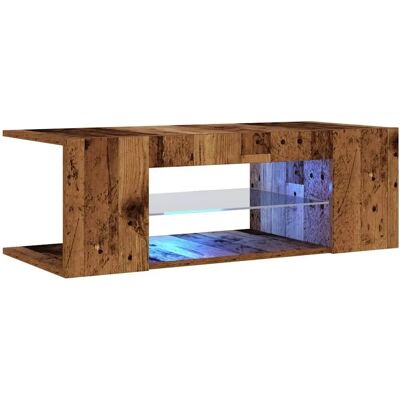vidaXL Mueble TV con Luces LED Madera Antigua - Mueble de TV vidaXL Mueble TV con Luces LED Madera Antigua - Mueble de TV