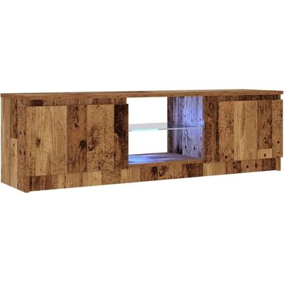 vidaxl - Mueble tv luces led madera envejecida - Mueble TV - Publicité vidaxl - Mueble tv luces led madera envejecida - Mueble TV - Publicité
