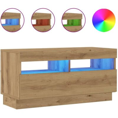 vidaXL 856358 TV-Schrank Mit LED-Leuchten - Eiche vidaXL 856358 TV-Schrank Mit LED-Leuchten - Eiche
