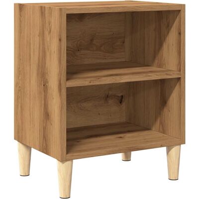 Mesita de Noche Roble VidaXL - 2 Piezas con Patas de Madera Maciza Mesita de Noche Roble VidaXL - 2 Piezas con Patas de Madera Maciza