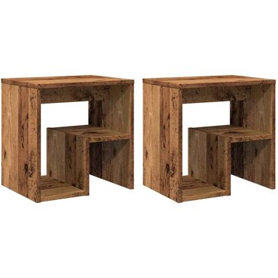 vidaXL 856527 Oud Hout Nachttafel - Nachttafel vidaXL 856527 Oud Hout Nachttafel - Nachttafel