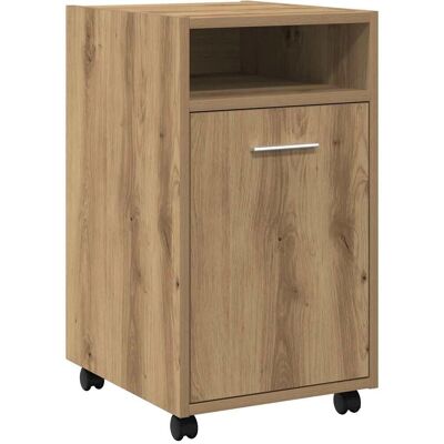 vidaXL Artisan Eiche Schrank mit Rollen - Beistellschrank vidaXL Artisan Eiche Schrank mit Rollen - Beistellschrank