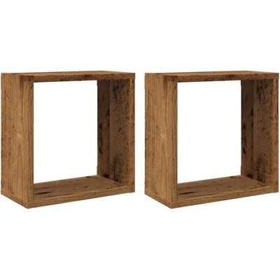 vidaXL Alte Holz 30x15x30 cm Wandregale - Würfel - 2 Stück vidaXL Alte Holz 30x15x30 cm Wandregale - Würfel - 2 Stück