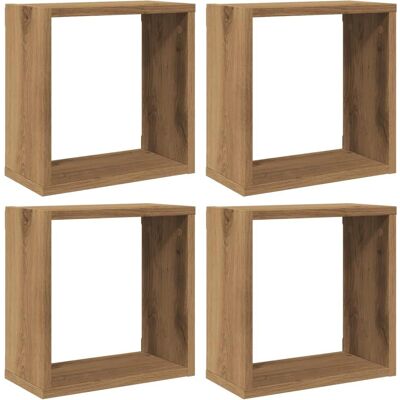vidaXL Artisan Eiche Wandregale 4 Stk - Wandregale vidaXL Artisan Eiche Wandregale 4 Stk - Wandregale