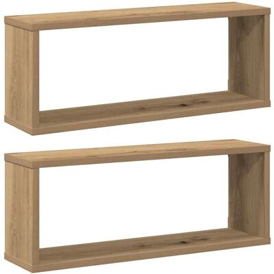 vidaXL Holz-Wandregale 2 Stk. - Platzsparendes Regal-Set vidaXL Holz-Wandregale 2 Stk. - Platzsparendes Regal-Set