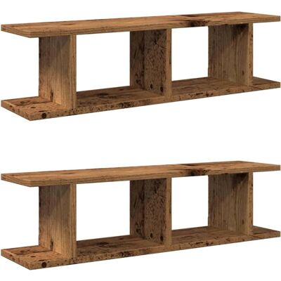 vidaXL Old Wood 75x18x20 cm Wall Shelf - Wall-Mounted Shelf vidaXL Old Wood 75x18x20 cm Wall Shelf - Wall-Mounted Shelf