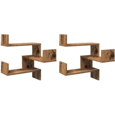vidaXL Étagères d'angle en vieux bois - Wall Corner Shelves - Publicité vidaXL Étagères d'angle en vieux bois - Wall Corner Shelves - Publicité